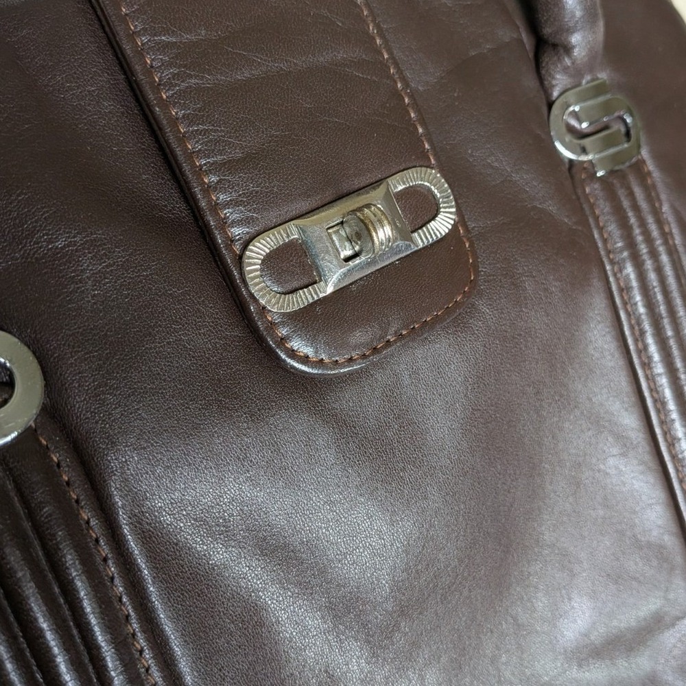 Vintage Structured‎ Satchel Bag Top Handle Purse with Fold-Out Center Secretary - Picture 3 of 11